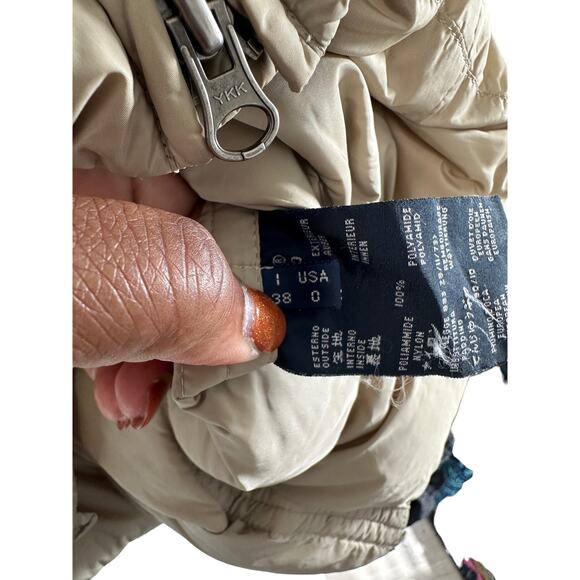 Add Down‎ Tan Basic Casual Long Outdoor Quilted Zip Up Puffer Coat Size 0 - Picture 2 of 13